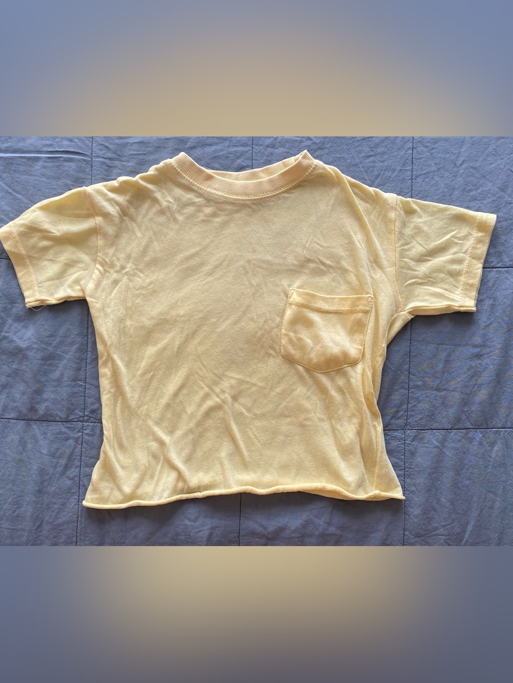 Denny’s Kids Light Yellow Crop Pocket Tee